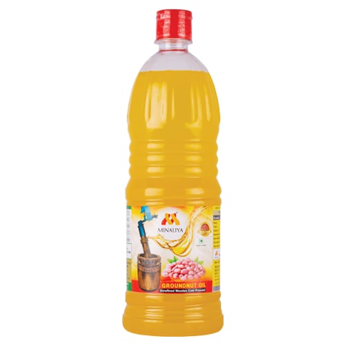 Minaliya wooden Cold Pressed Groundnut Oil 1 Ltr - Minaliya Mara Chekku Wood Pressed Oil