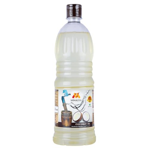 Minaliya Wooden Cold Pressed Coconut Oil 1 Ltr - Minaliya Mara Chekku Wood Pressed Oil